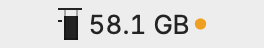 The menu bar item in light mode