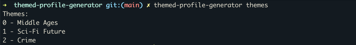 Example: cli command themes