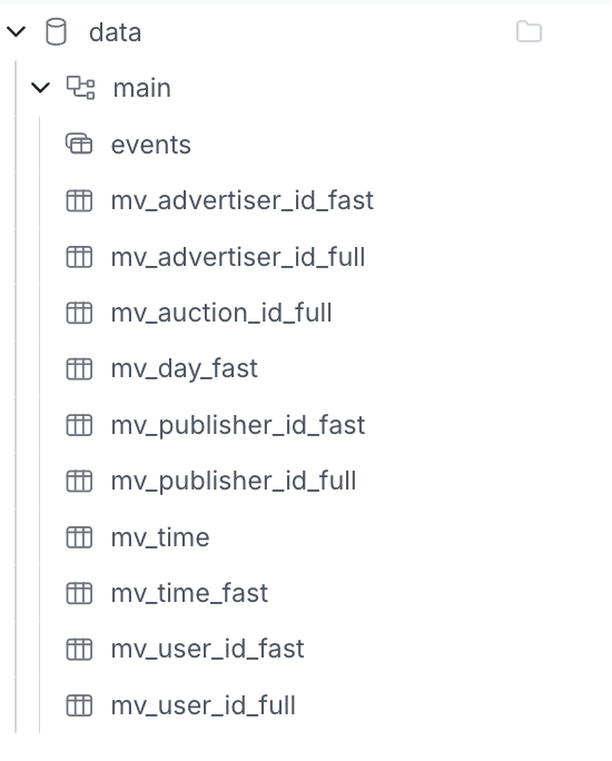 tables in duckdb