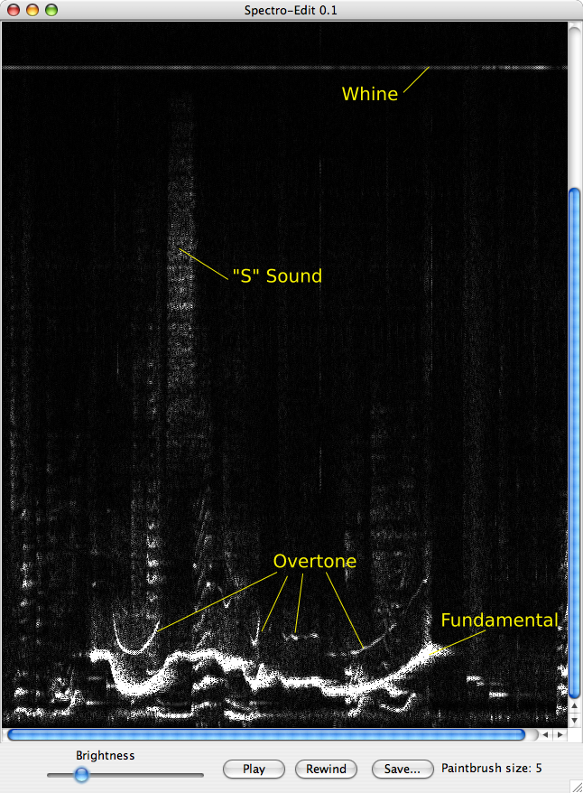 Annotated Screenshot of spectro-edit