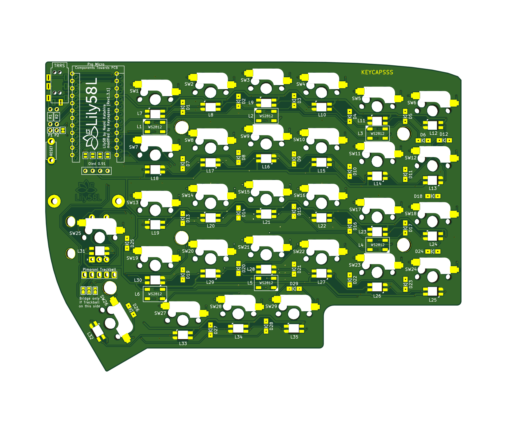 Lily58L PCB