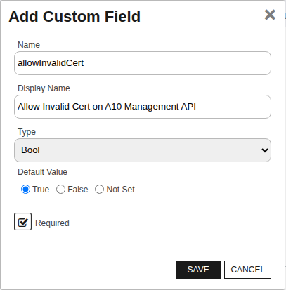 ThunderSsl Custom Field - allowInvalidCert