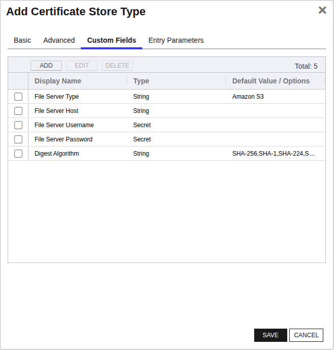 Aruba Custom Fields Tab