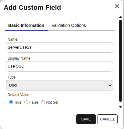 BoschIPCamera Custom Field - ServerUseSsl