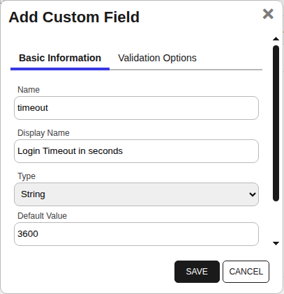 CitrixAdc Custom Field - timeout