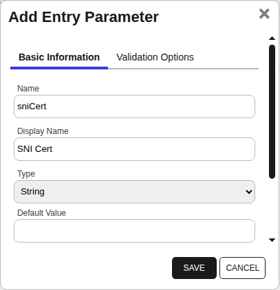 CitrixAdc Entry Parameter - sniCert