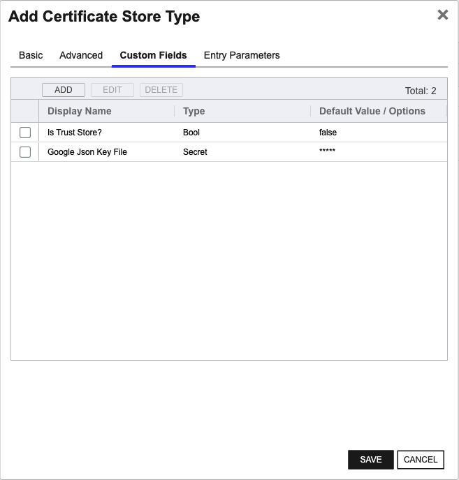 GcpApigee Custom Fields Tab