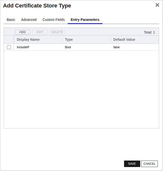 HPiLO Entry Parameters Tab