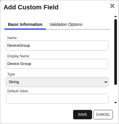 PaloAlto Custom Field - DeviceGroup