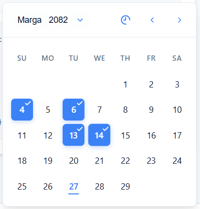 Angular Multiple Date Picker