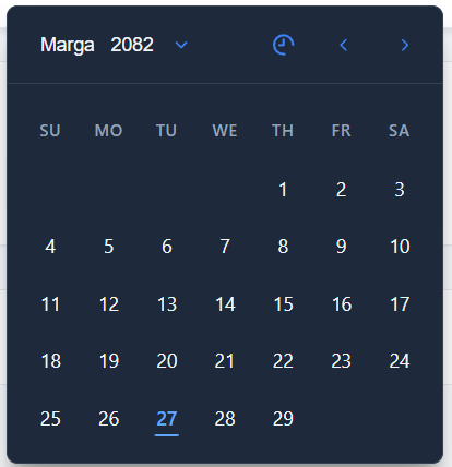 Angular Dark Theme Date Picker