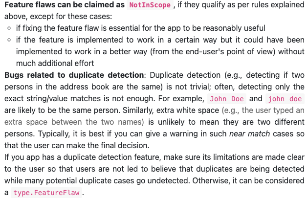 Feature flaws can be claimed as NotInScope, if they qualify as per rules explained.png