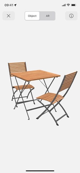 A model of chairs and a table viewed in Object Mode