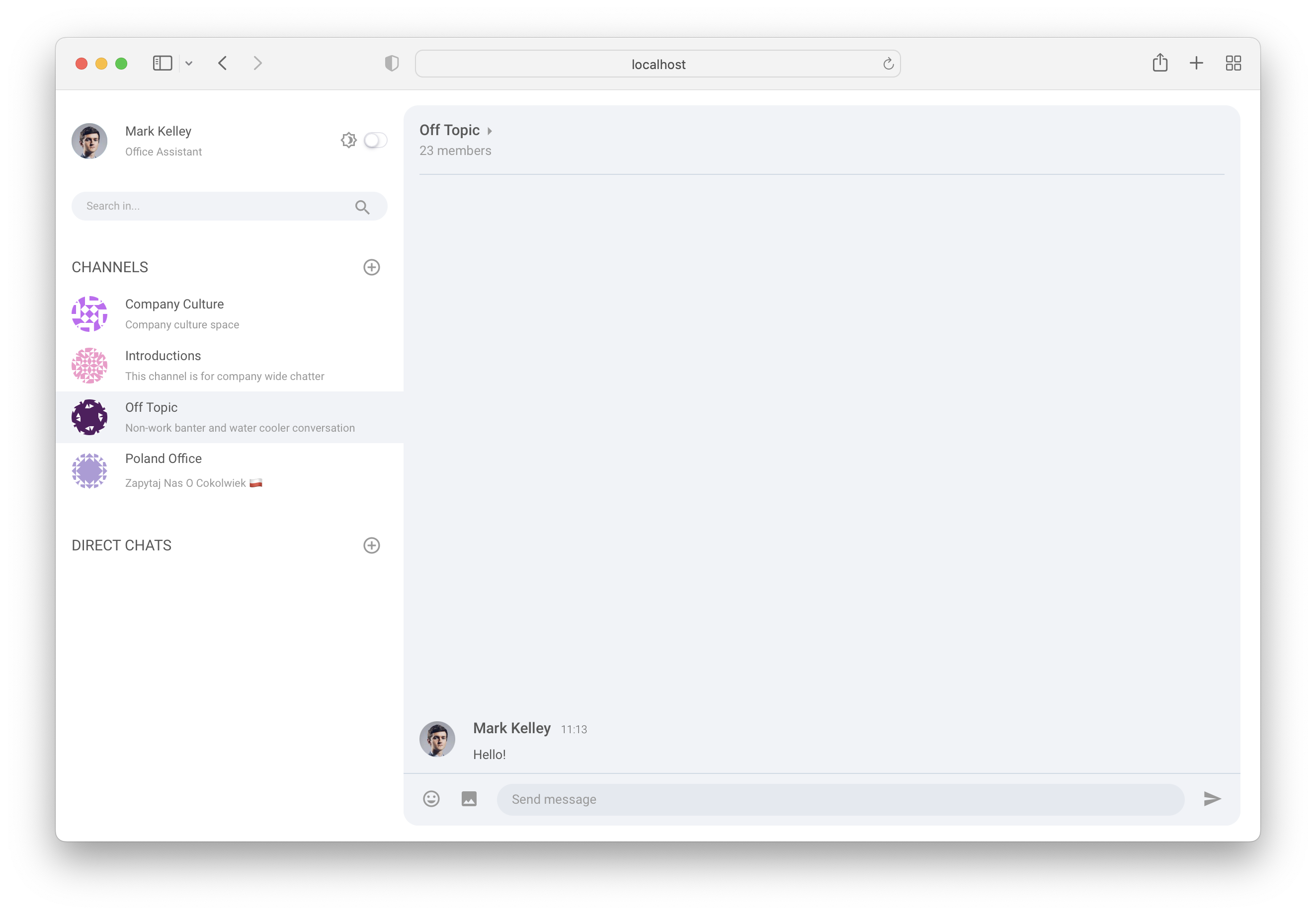 Group chat app for React