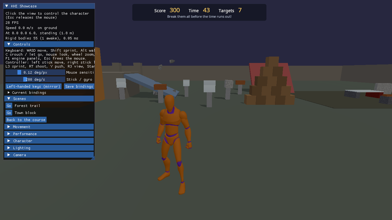 Break the targets, a game written only in Lua, running in kke_demo