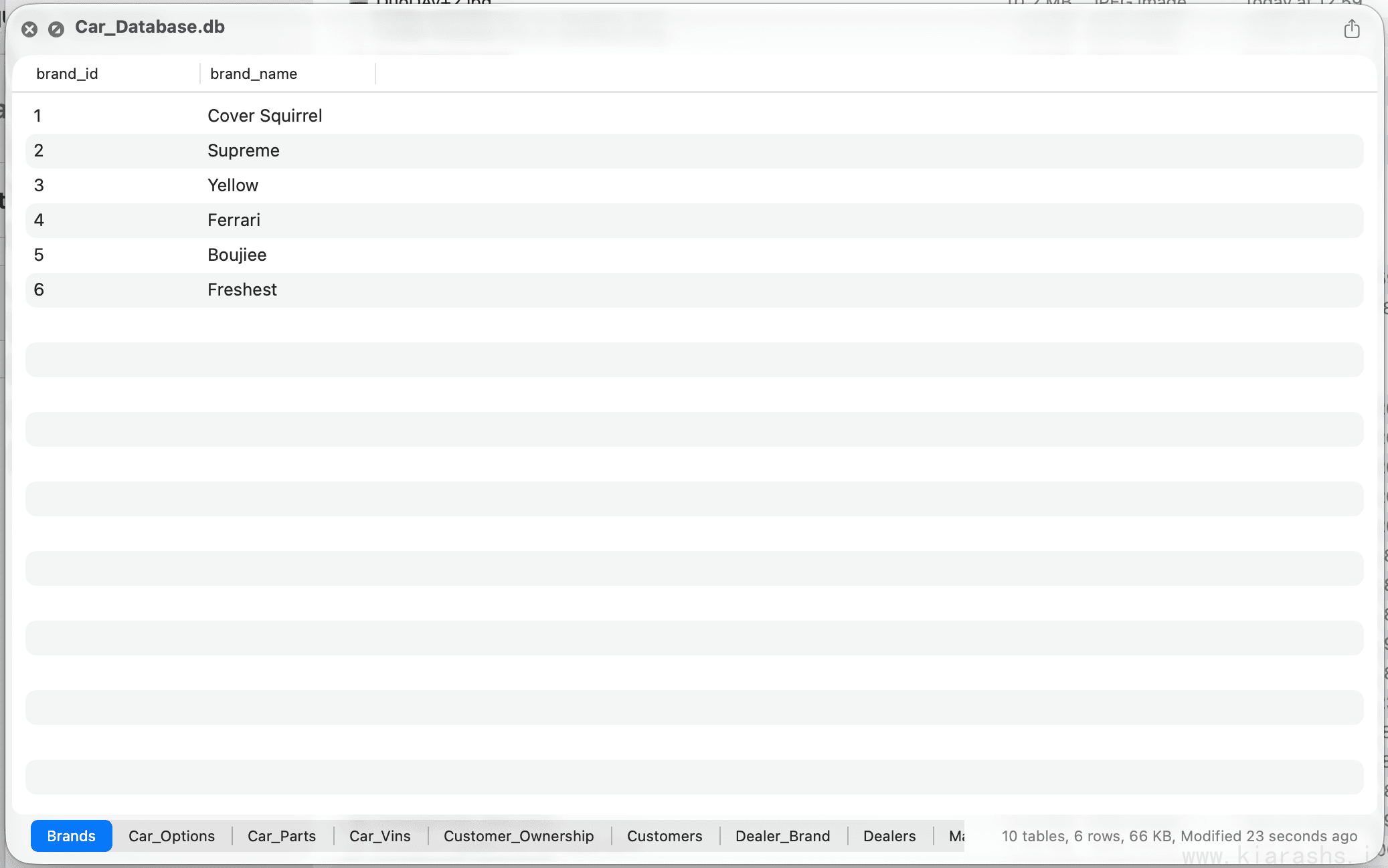 Looq browsing a SQLite database in Quick Look