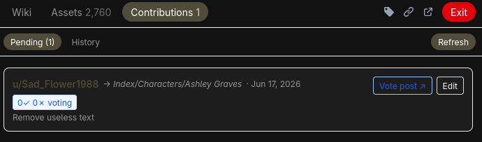 Pending contributions, user side