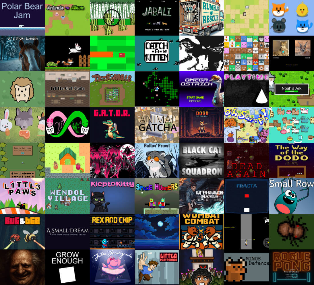 A collage of screenshots from games made with LittleJS