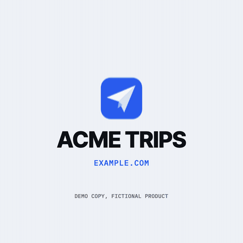 App UI: a phone taps through a travel planner