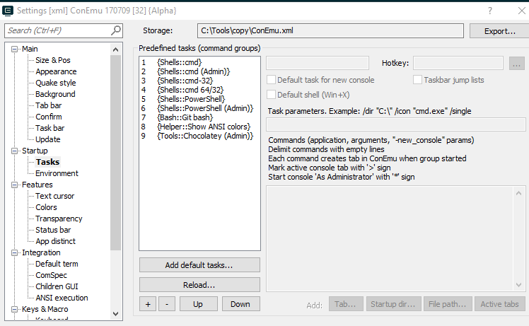 ConEmu  Configuring Cmd Prompt