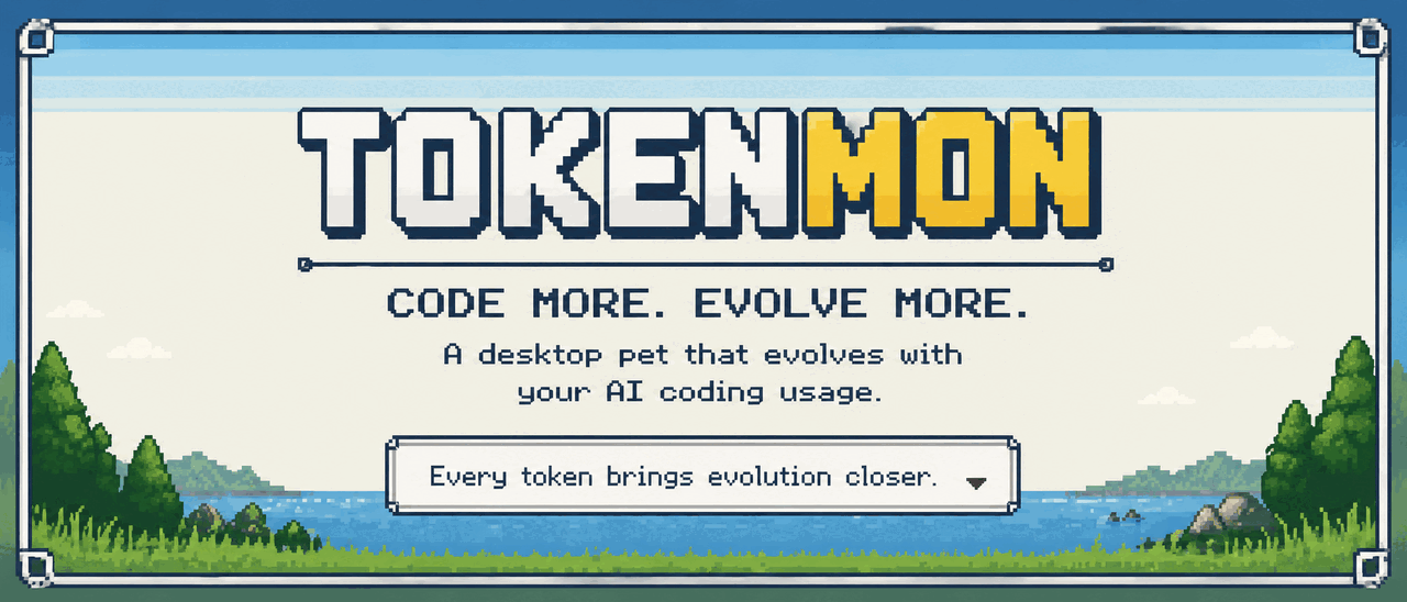 tokenmon — Code more. Evolve more. AI 코딩 사용량에 따라 진화하는 데스크탑 펫