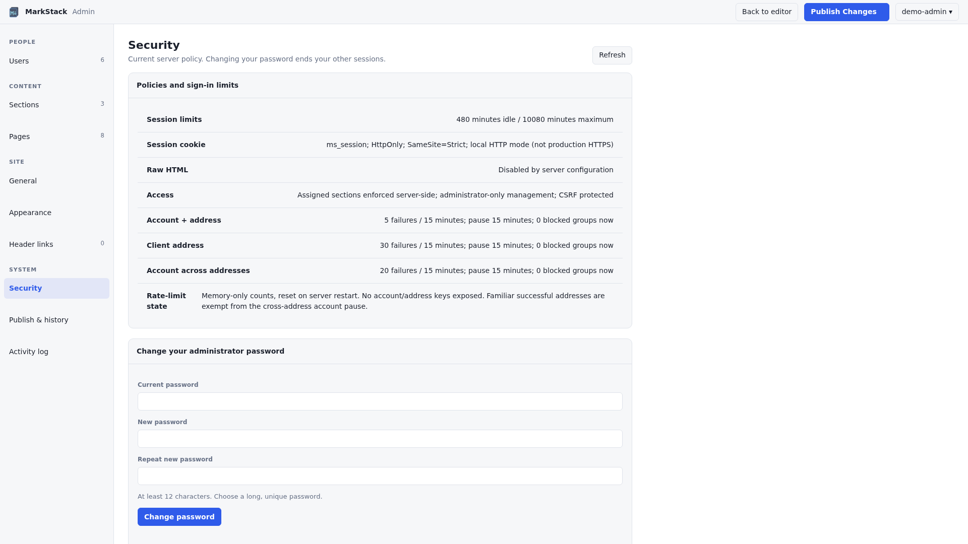Live security policy