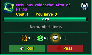 Bonus roll window