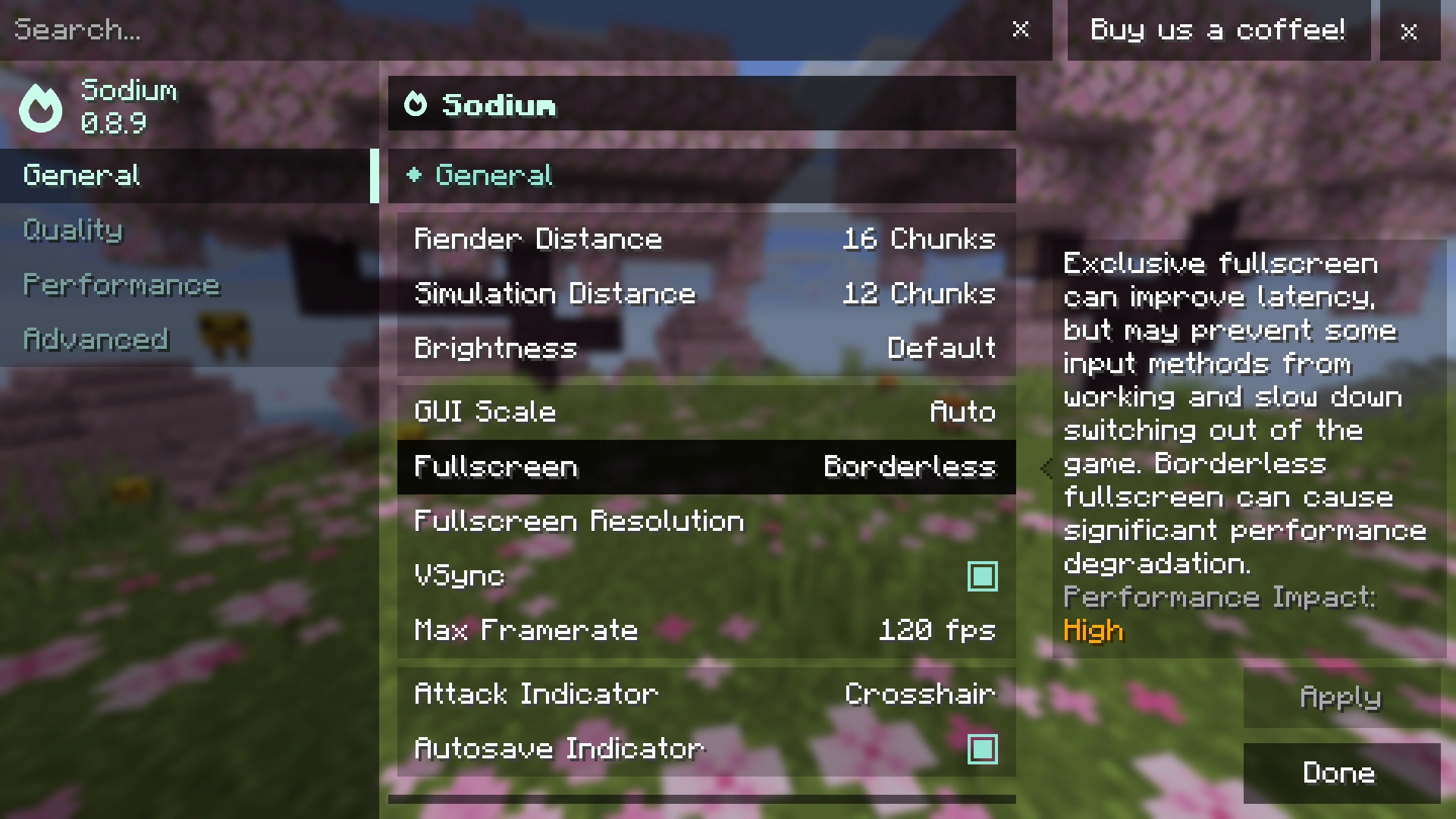 Video Settings (Sodium)