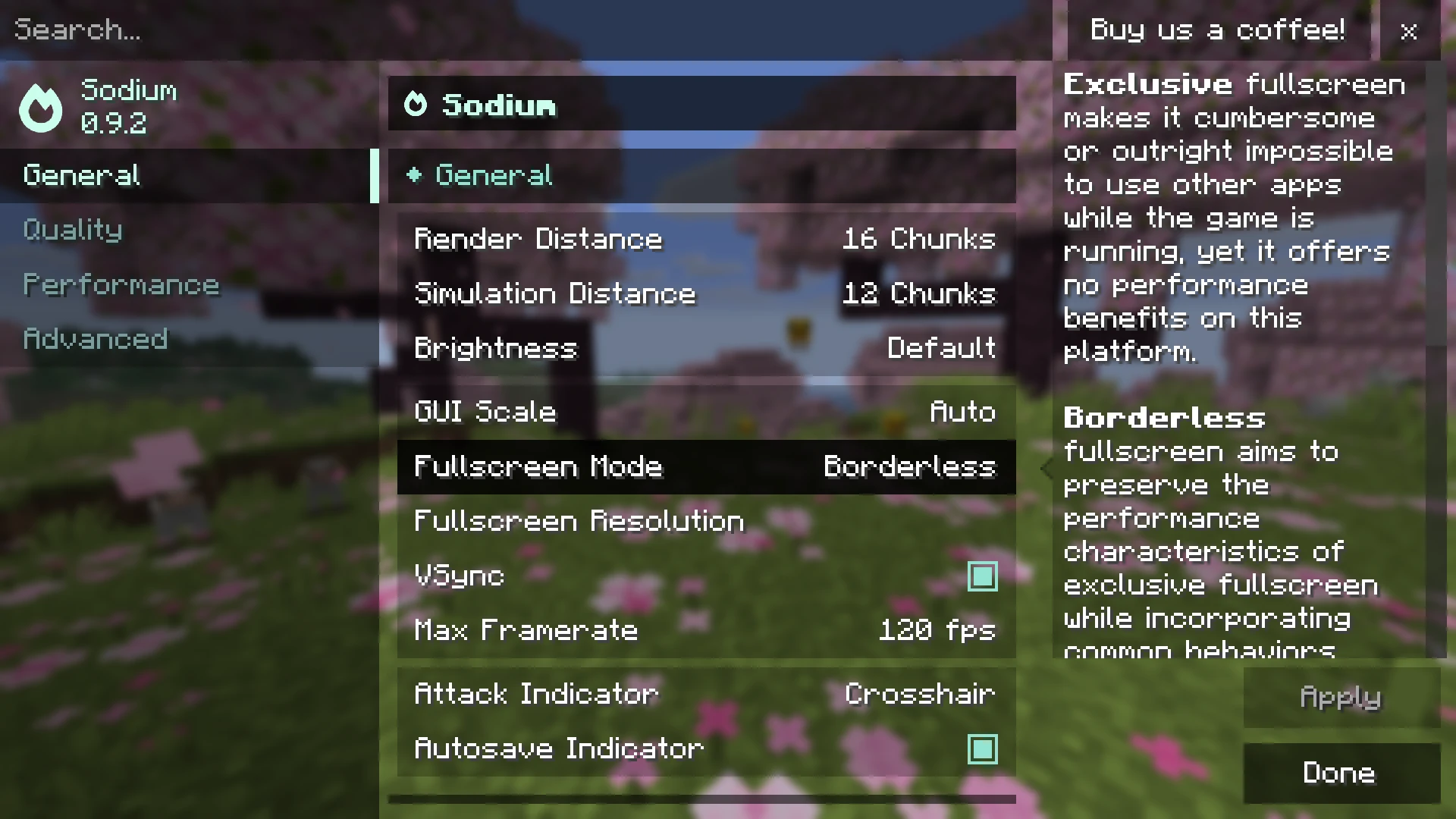 Video Settings (Sodium)