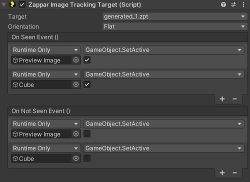 Image Tracking Settings