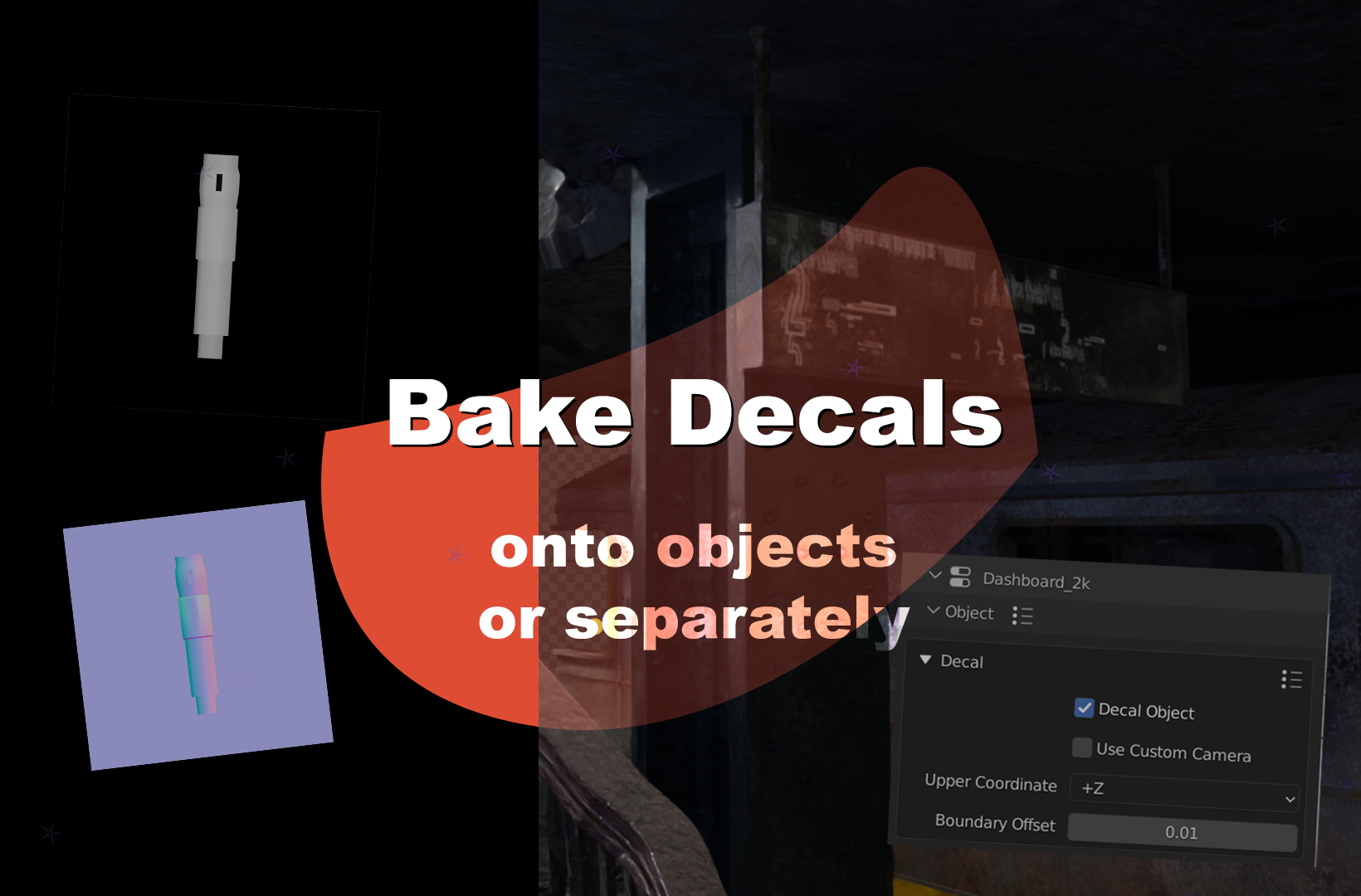 Bake Decals separately and onto objects