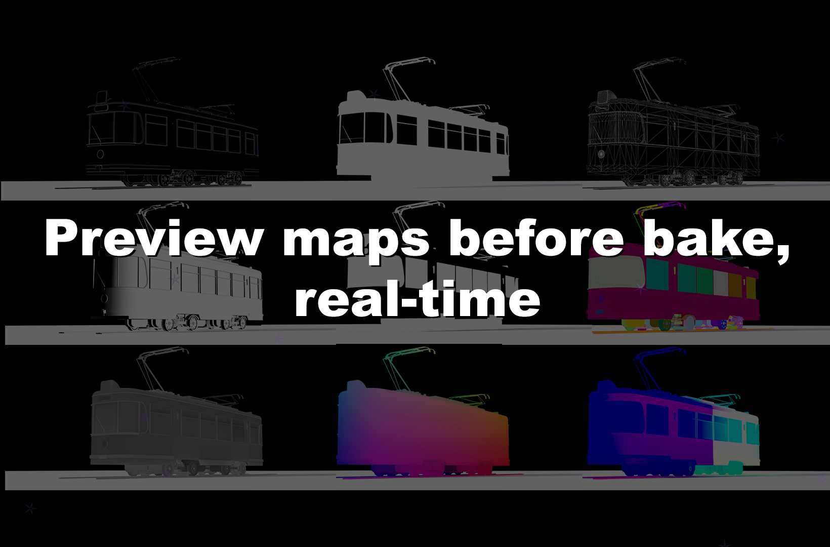 Preview maps before baking, real-time