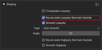 Recalculate lowpoly normals outside