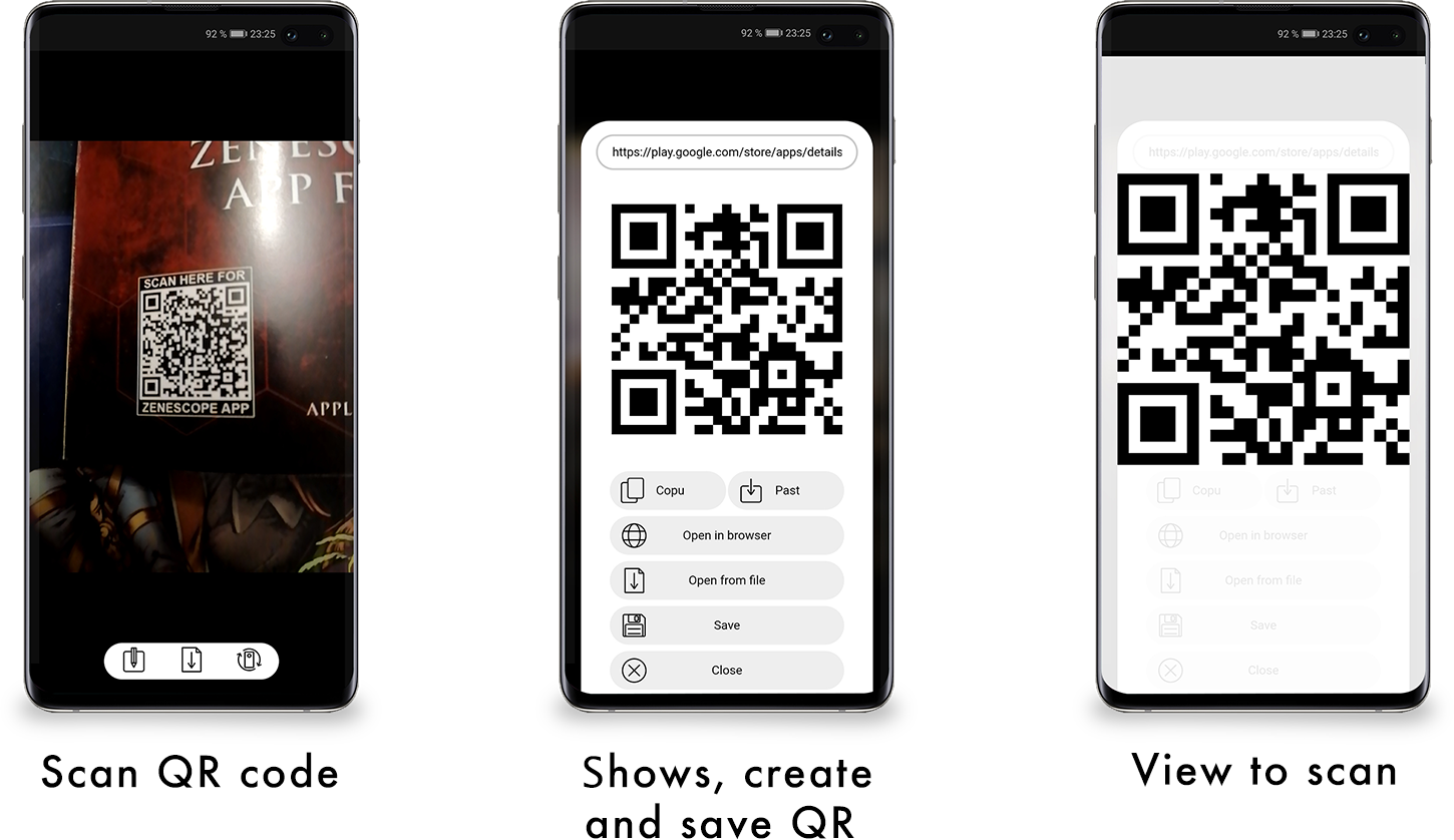 QR Master screens