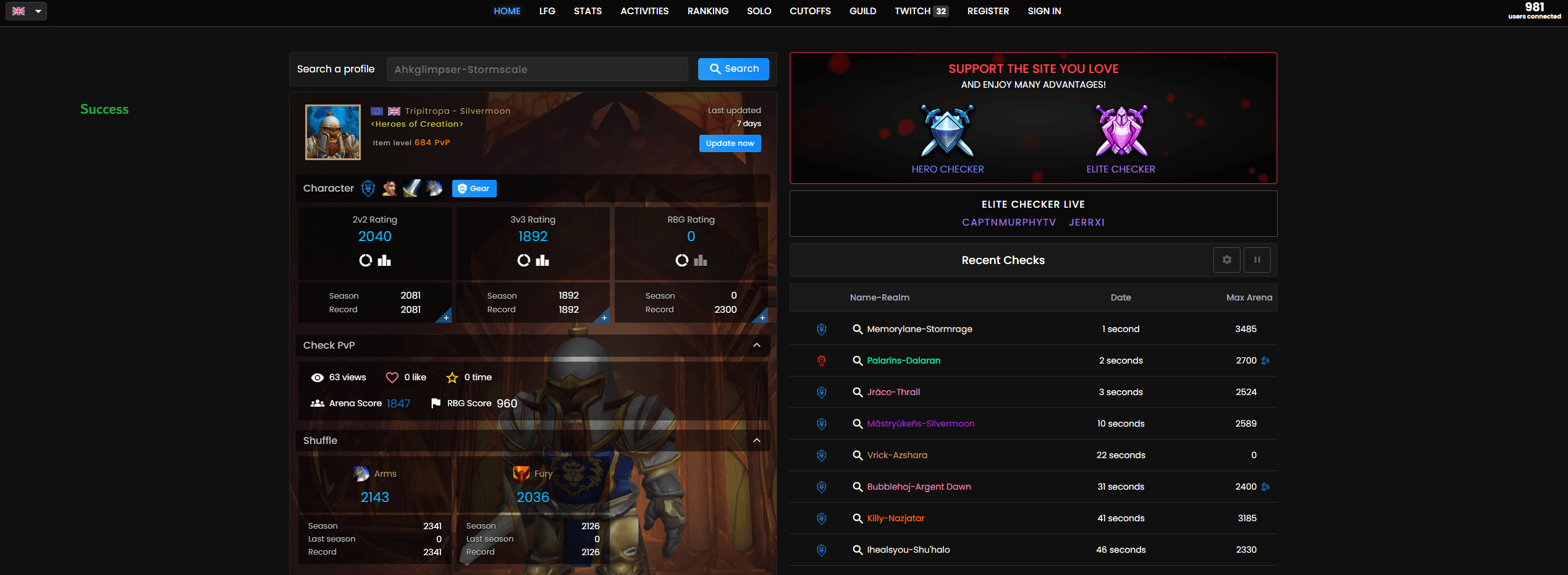 Successful Website Result