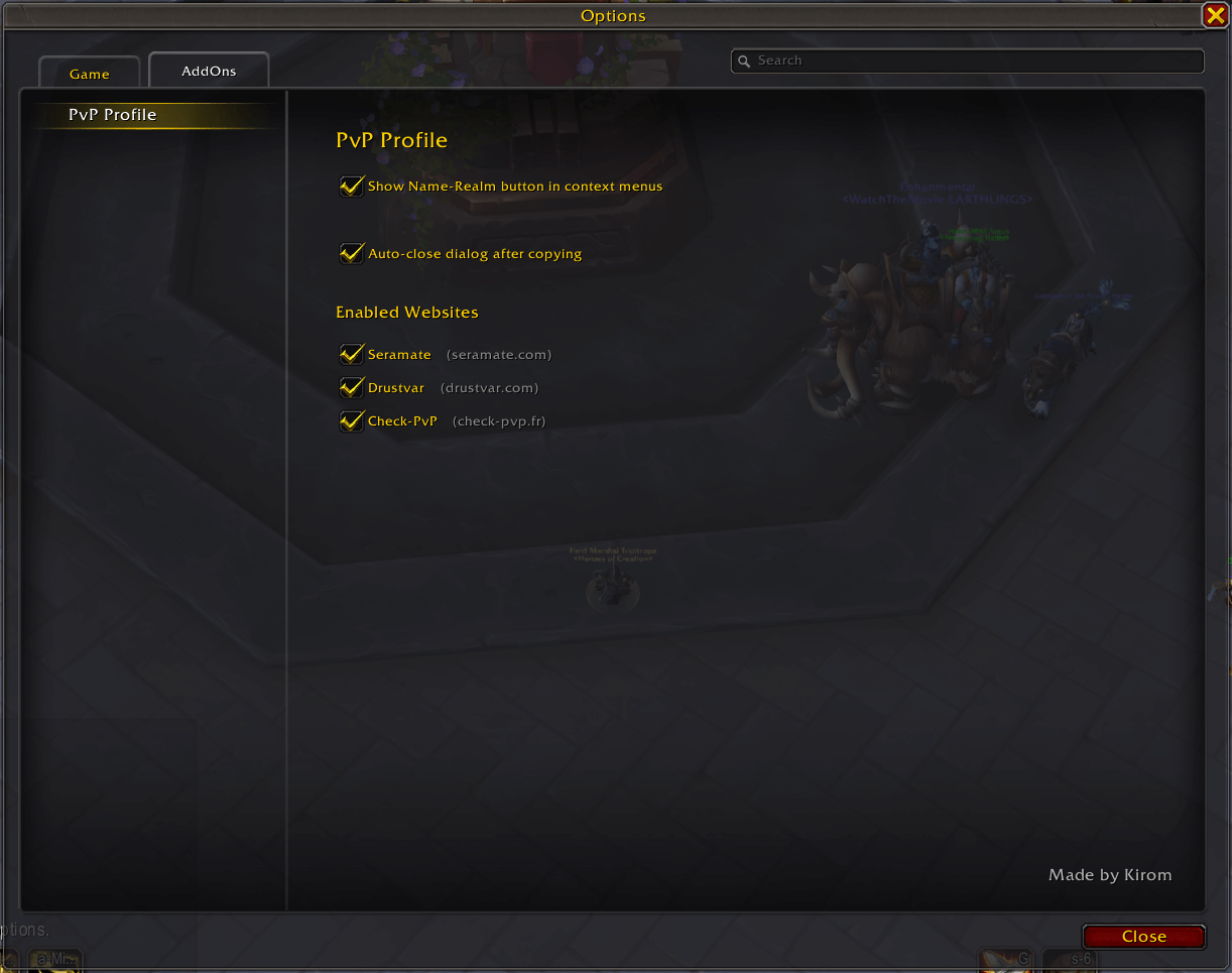 Addon Options