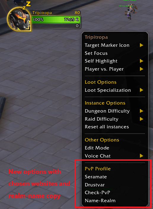 Context Menu Example