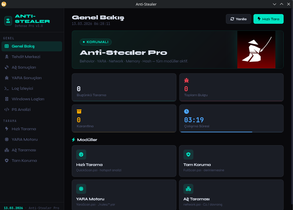 Anti-Stealer interface