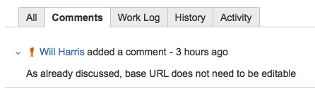 jira sample comment