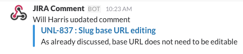 slack sample comment