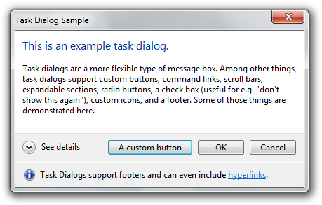 A task dialog