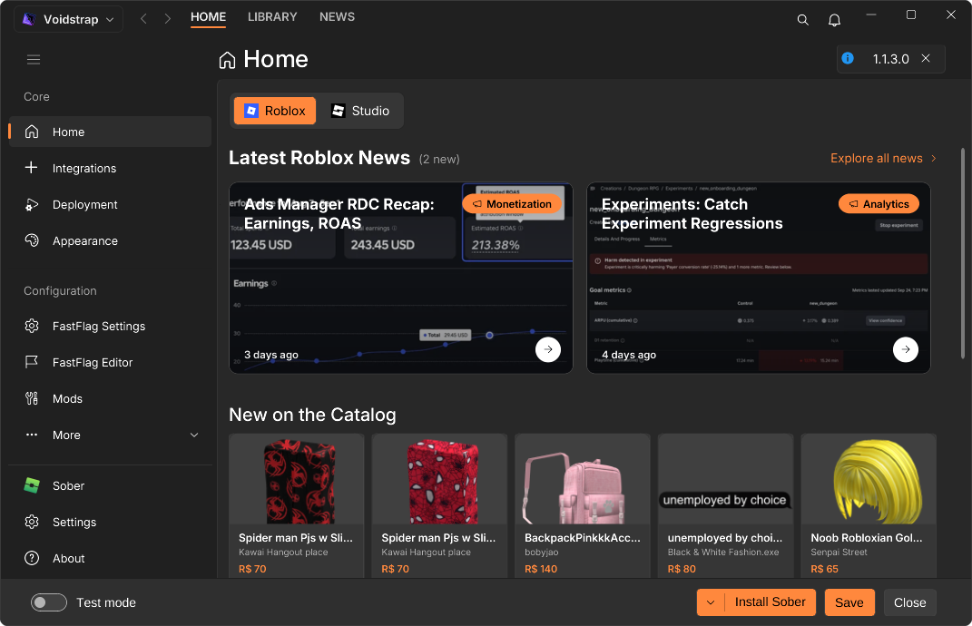 Screenshot of Voidstrap