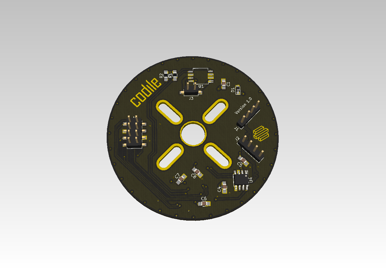 PCB rendered in KiCad