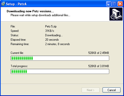 PetzA installation screenshot