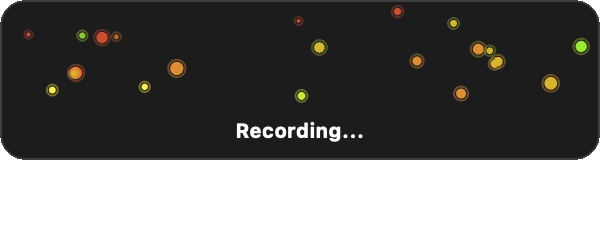 Waveform overlay showing recording, transcription, and live preview