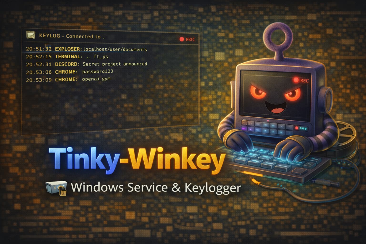 Windows service & keylogger Tinky-Winkey
