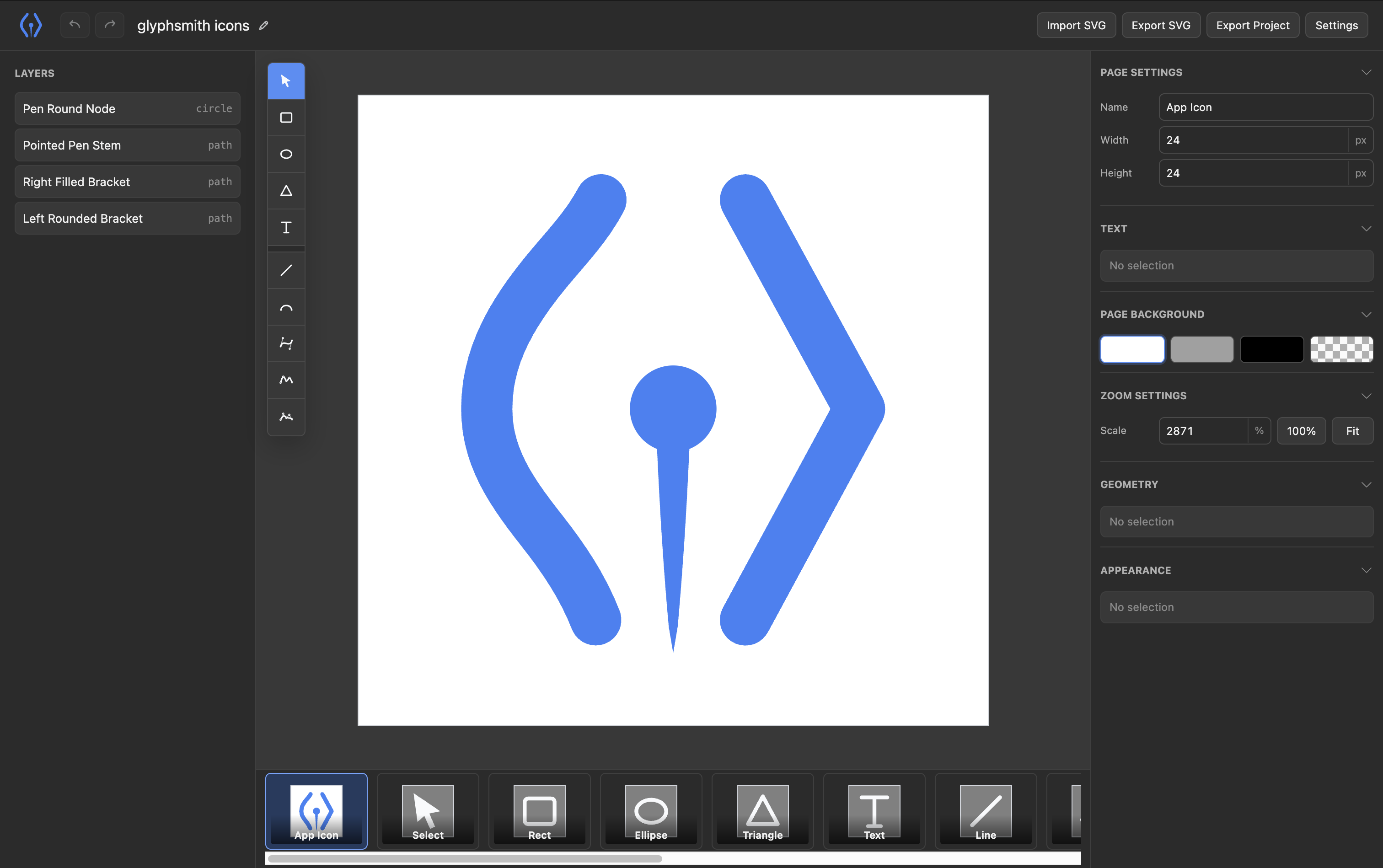 GlyphSmith editor