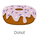 En bild av en donut