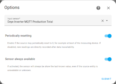 Screenshot of Utility Meter setup part 2