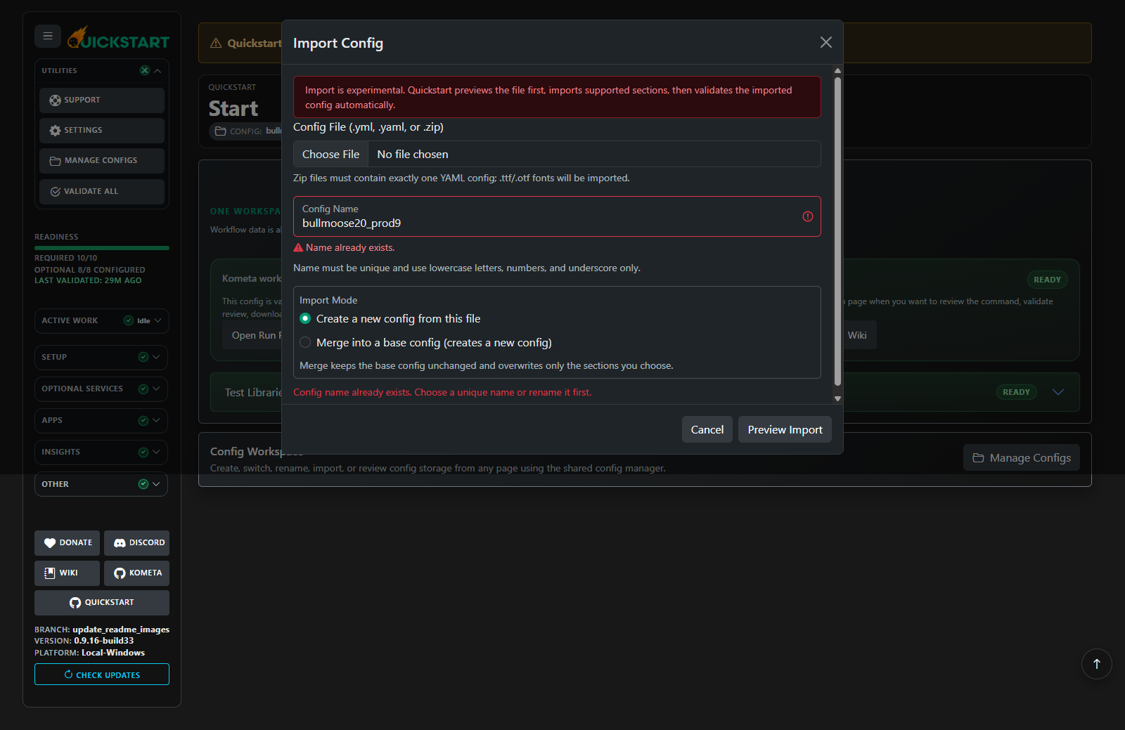 Import Config